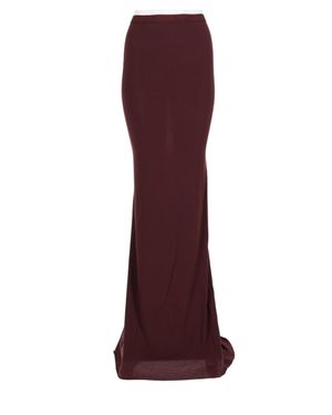 Rick Owens X Lilies Burgundy Draped Back Modal-Blend Maxi Skirt - Purple