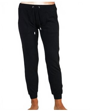 French Kyss Drawstring Ankle Jogger Pants - Black