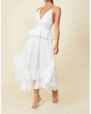 Line & Dot Lotus Eyelet Maxi Dress - Natural