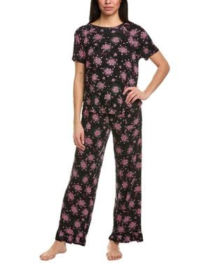 Kensie 2Pc T-Shirt & Pant Set - Black