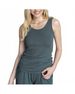 Grace and Lace Essential Ribbed Tank - Blue