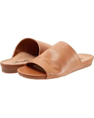 Softwalk Camano Sandals Narrow Tan Leather Slip On Slide Rhs8491 - Brown