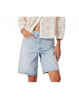 Astr Savanna Eyelet Button Up Top - Blue