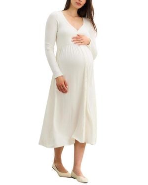 HATCH The Softest Rib Nursing Dress - Natural
