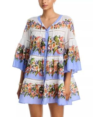 FARM Rio Hilo Stripes Mini Dress - White