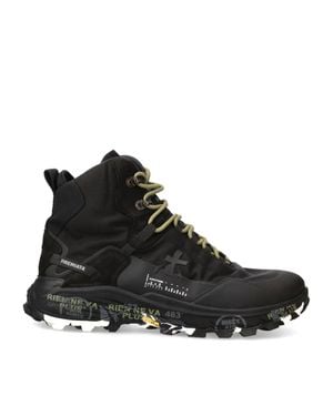 Premiata Saint Cro Leather High-Top Sneakers - Black