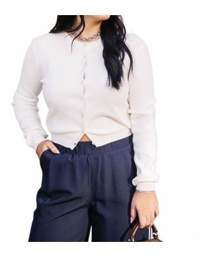 DELUC Shrunken Crewneck Cardigan - Blue