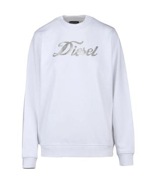 DIESEL Metallic Cotton Sweatshirt - White