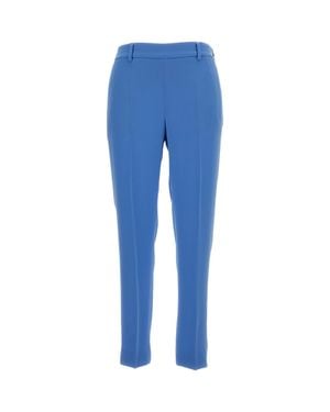 Alberto Biani Light Straight-Leg Elasticated Waist Cropped Pants - Blue