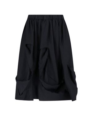 Cdg/cdg Gathered Draped Sculptural Skirt - Black