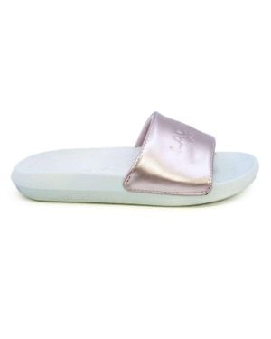 Lacoste Croco Slide Sandals - Pink