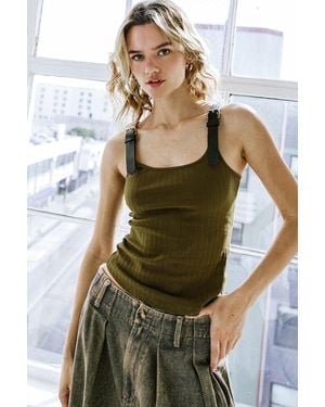 TRUEDAMES Honey Kisses Lustrous Tank Top - Green