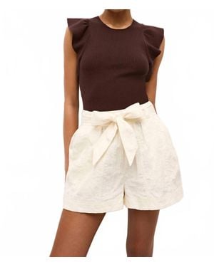 Marie Oliver Rory Ruffle Sleeves Top - Natural