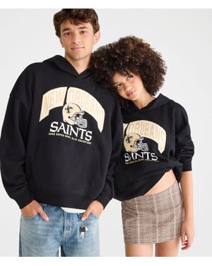 Aéropostale Logo Relaxed Pullover Hoodie - Black