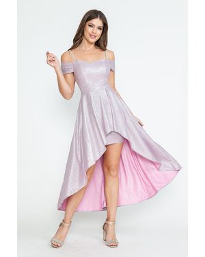 TRUEDAMES Cocktail Dress Spaghetti Strap Fitted Hoco Dress - Purple