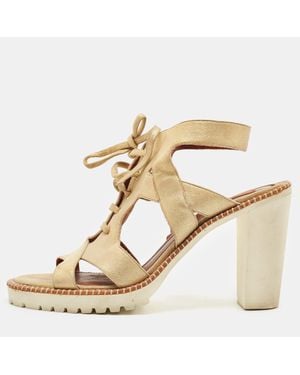 Missoni Leather Ankle Strap Sandals - Natural