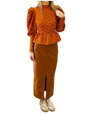 Emily Mccarthy Zoe Long Sleeve Top - Orange