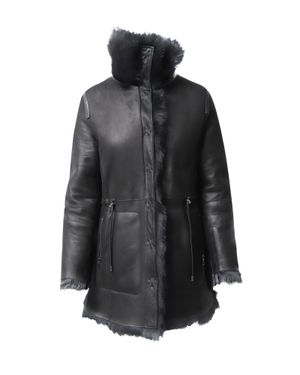 Yves Salomon Reversible Shearing Parka - Black