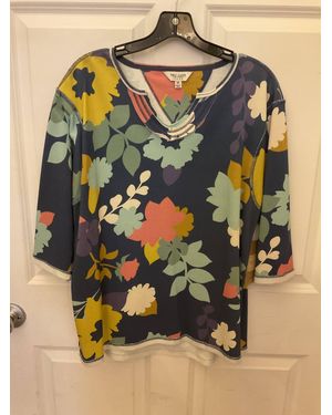 Tru Luxe Notched Neck Top - Blue