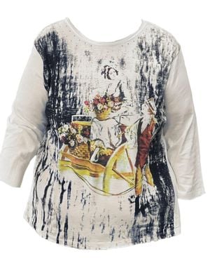 Paperlace Reversible Heart Tee - White
