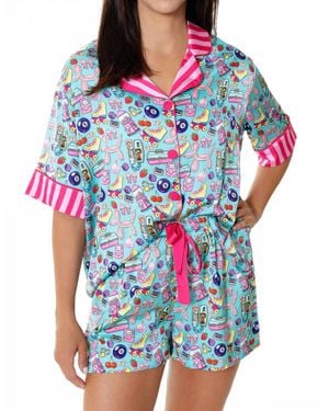 Sunshine Society 90's Pajama Set - Blue