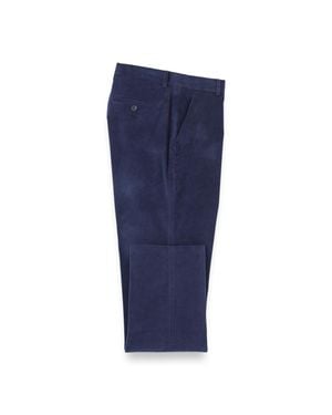 Paul Fredrick Cotton Stretch Corduroy Flat Front Pants - Blue