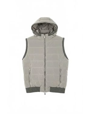 Moorer Hooded Down Vest - Gray