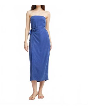 Self Contrast Robyn Wrap Dress - Blue