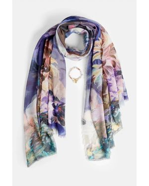 Coco + Carmen Scarf And Bracelet Set - Blue