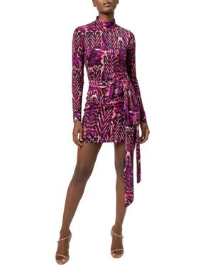 AREA STARS Dara Abstract Jersey Dress - Red