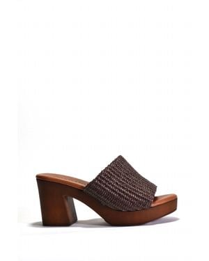 Cordani Waylin Wood-Bottom Heels - Brown