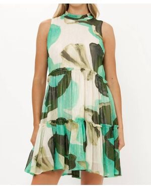 Oliphant Ruffle Tiered Short Dress - Green