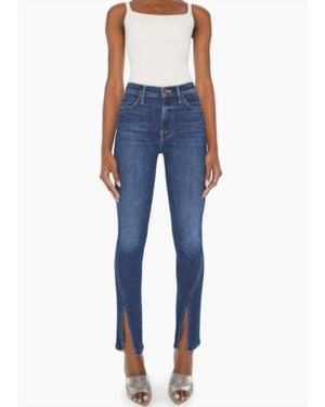 Mother The Rascal Sliced Up Sneak Jeans - Blue