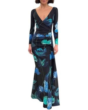 Chiara Boni Koly Print Long Gown - Blue