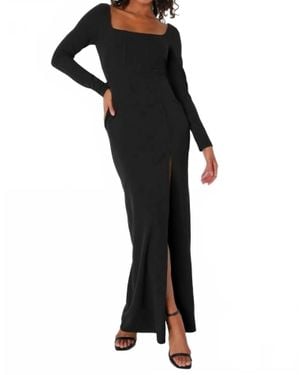 Lulus Regal Stunner Long Sleeve Corset Maxi Dress - Black