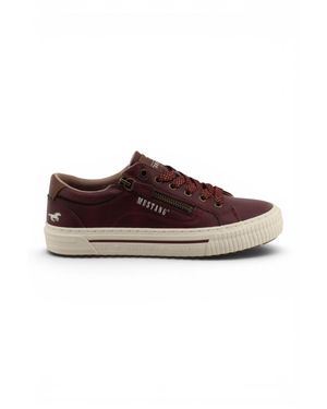 Mustang Burgundy Faux Leather Sneaker Sneaker Casual Shoes - Brown