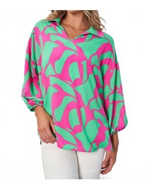 White Birch Geo Print Woven Top - Multicolor