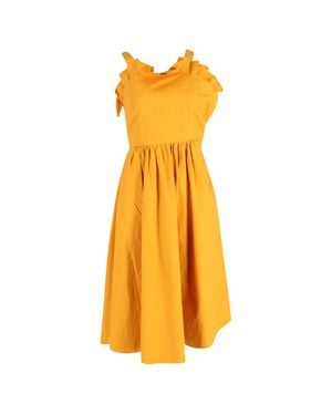 Sea New York Sunrise Lace Up Ruffle Dress - Yellow
