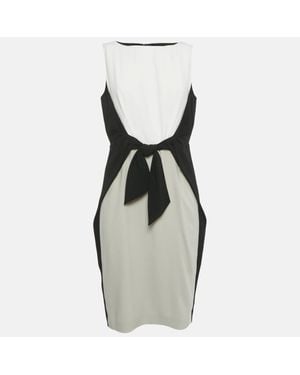 Paule Ka Crepe Tie-Up Detail Midi Dress - Black