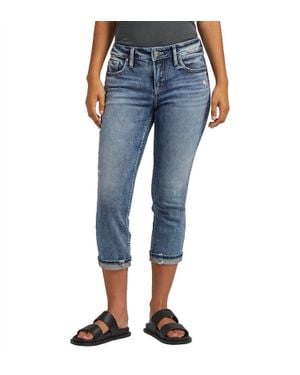 Silver Jeans Co. Elyse Mid Rise Capri Jean - Blue