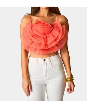 BuddyLove Petal Flower Applique Tank Top - Red
