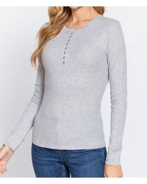 Active Basic Henley Thermal - Gray