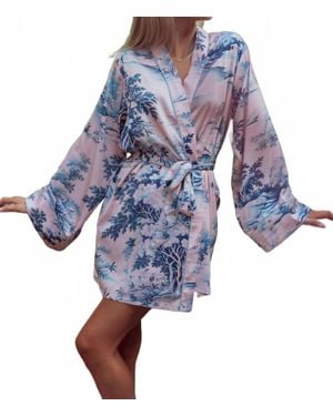 Kilo Brava Short Robe With Side Seam Pockets - Blue