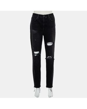 GRLFRND Denim Distressed Skinny Karolina Jeans - Black
