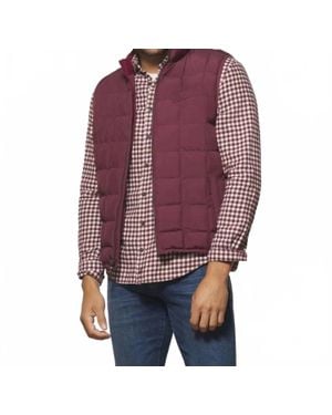 Johnnie-o Enfield Zip Front Quilted Puffer Vest - Red
