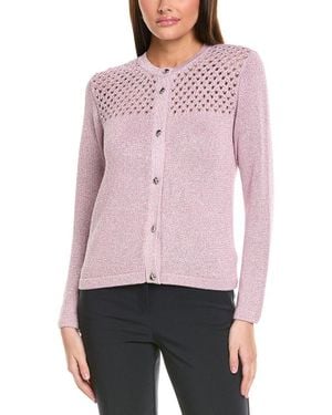 St. John Sparkle Crochet Cardigan - Pink