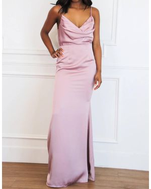 Maniju Alice Satin Bow Back Maxi Dress - Pink
