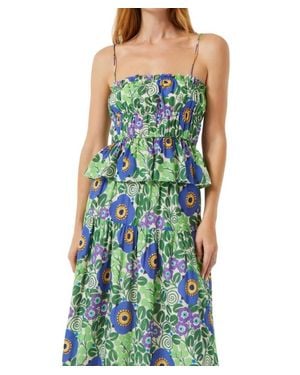 RHODE Wisteria Aura Blossom Peplum Top - Blue