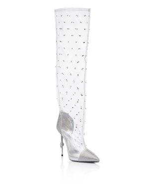 Philipp Plein Boots High Heels High Crystal - White