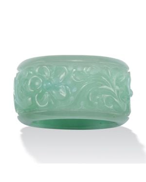 Palmbeach Jewelry Genuine Jade Flower Eternity Band - Green